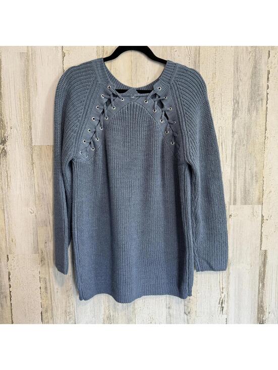 She and Sky Sweaters - She + Sky Women's Small Lace-Up Detail Knit Sweater Pullover